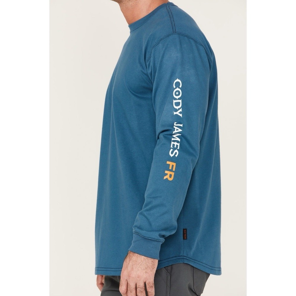 Cody James FR Shirt Mens XL Blue Flame Resistant Long Sleeve NFPA 2112 CAT2